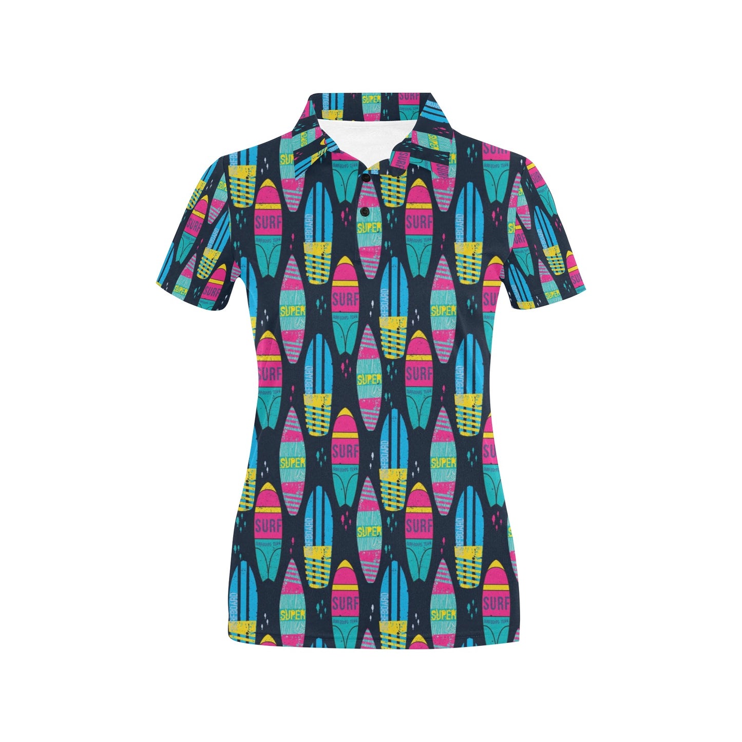 Surfboard Colorful Print Design LKS302 Women's Polo Shirt