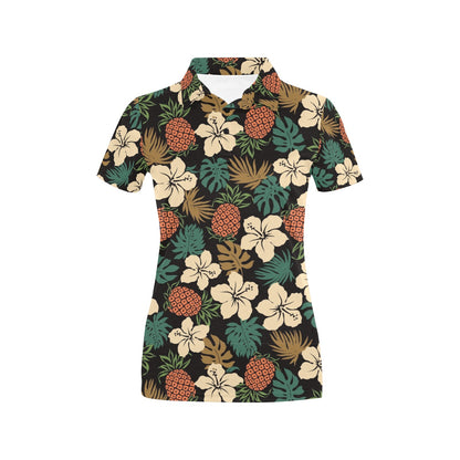Hawaiian Themed Pattern Print Design H08 Women's Polo Shirt