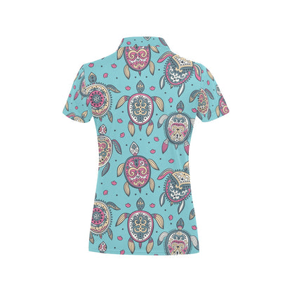 Sea Turtle Art Pattern Women's Polo Shirt