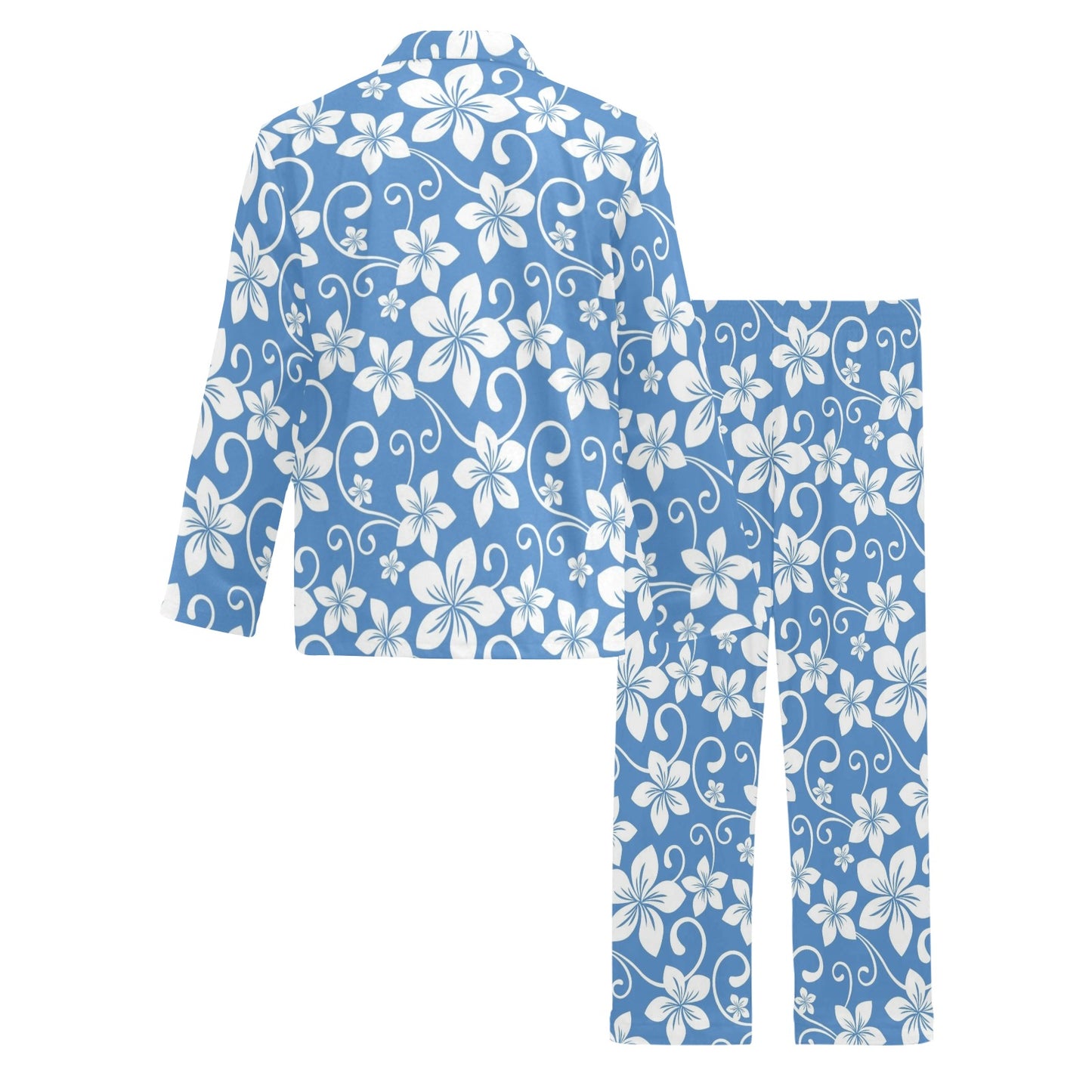 Hibiscus Pattern Print Design HB09 Men's Long Pajama Set