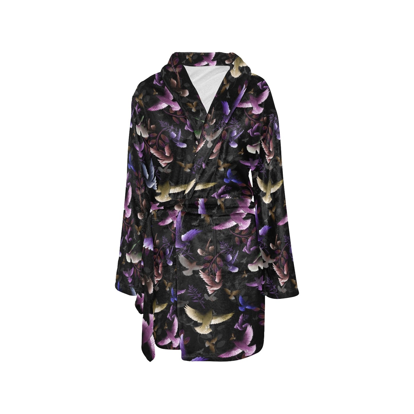 Pigeon Pattern Print Design 01 Women's Fleece Robe