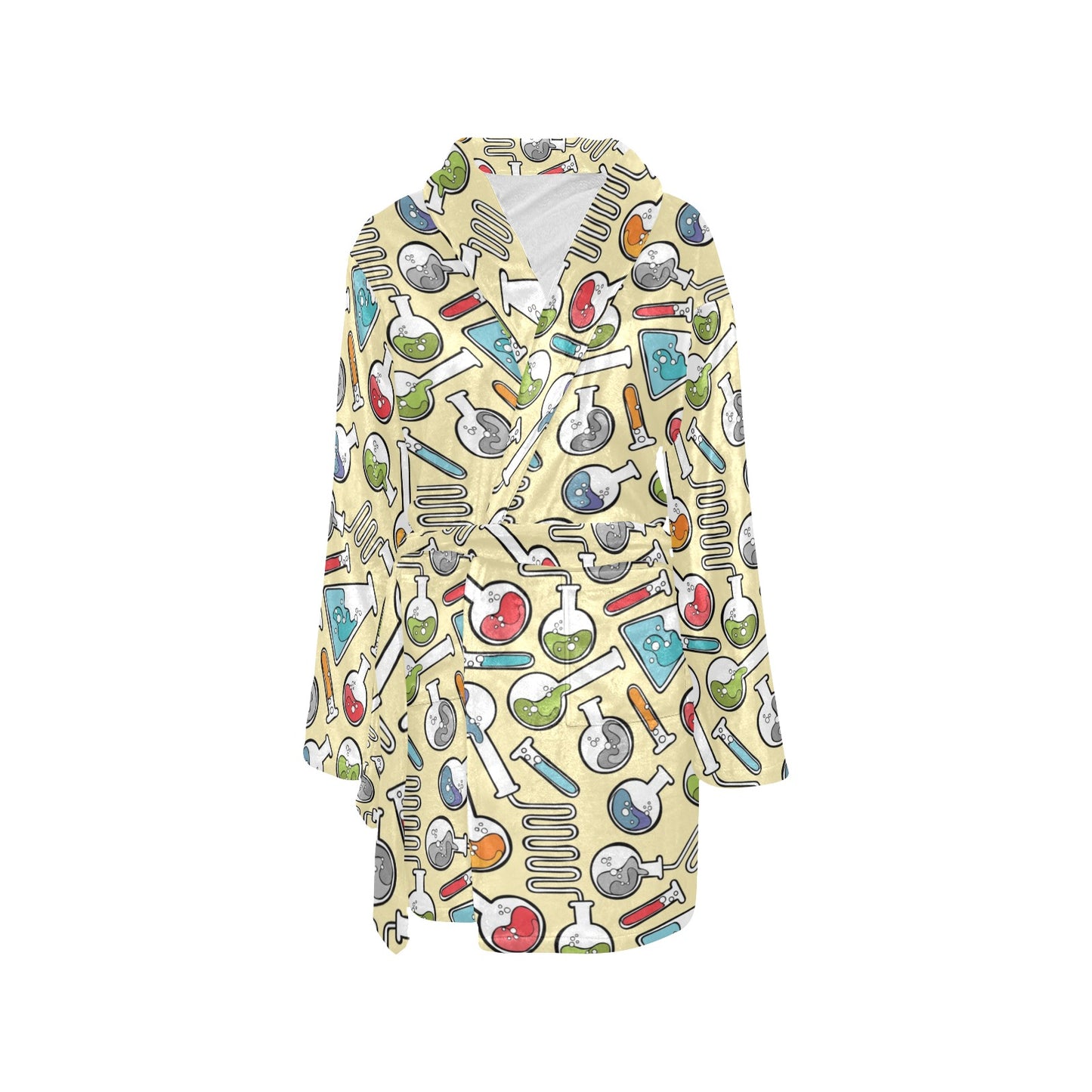Chemical Pattern Print Design 04 Women's Fleece Robe