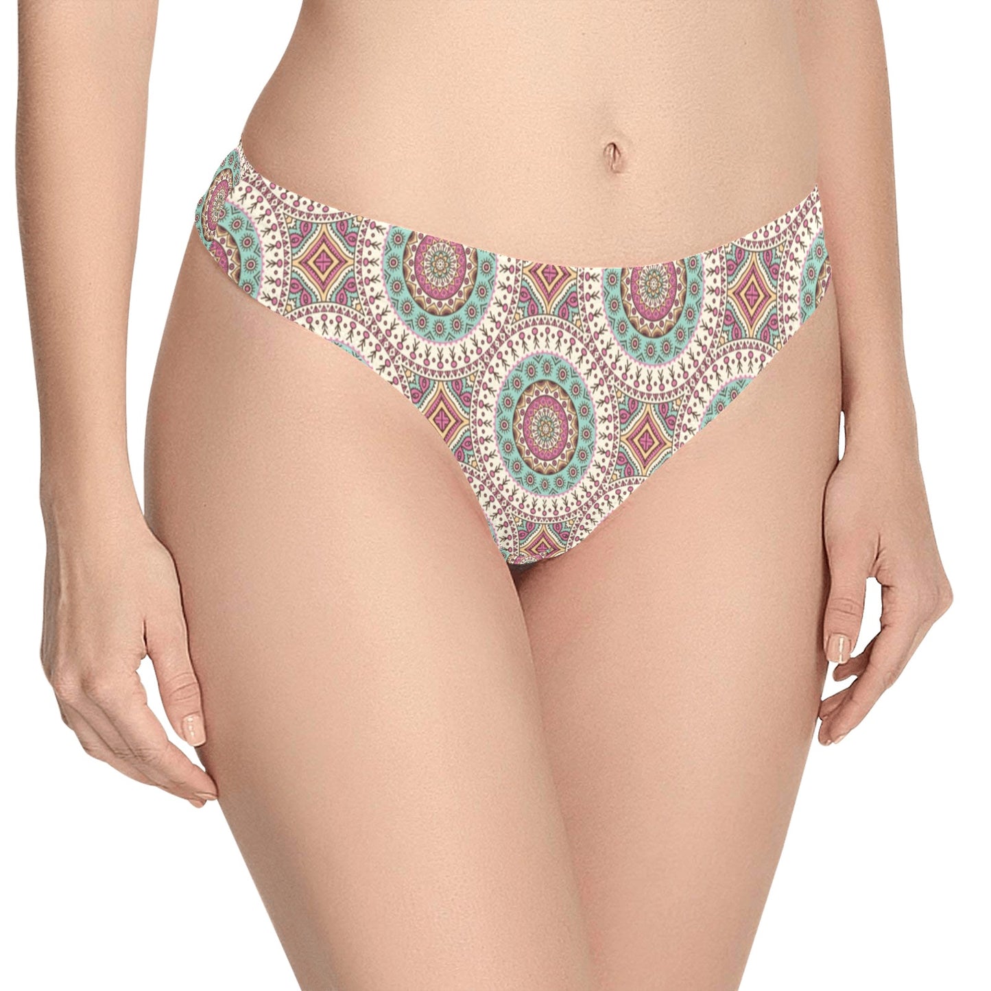 Bohemian Round Style Print Women's Thongs