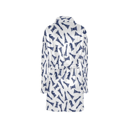 Chess Pattern Print Design 03 Women's Fleece Robe