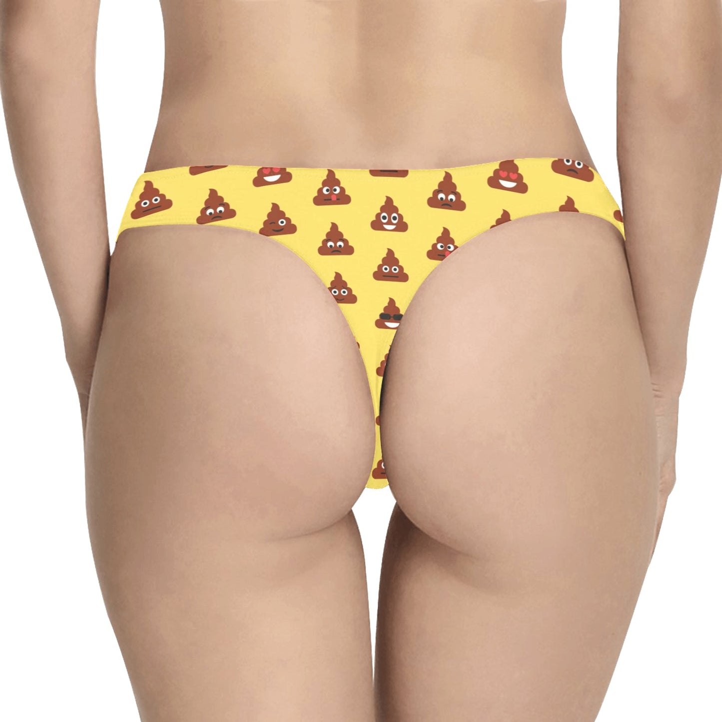 Emoji Poop Print Pattern Women's Thongs