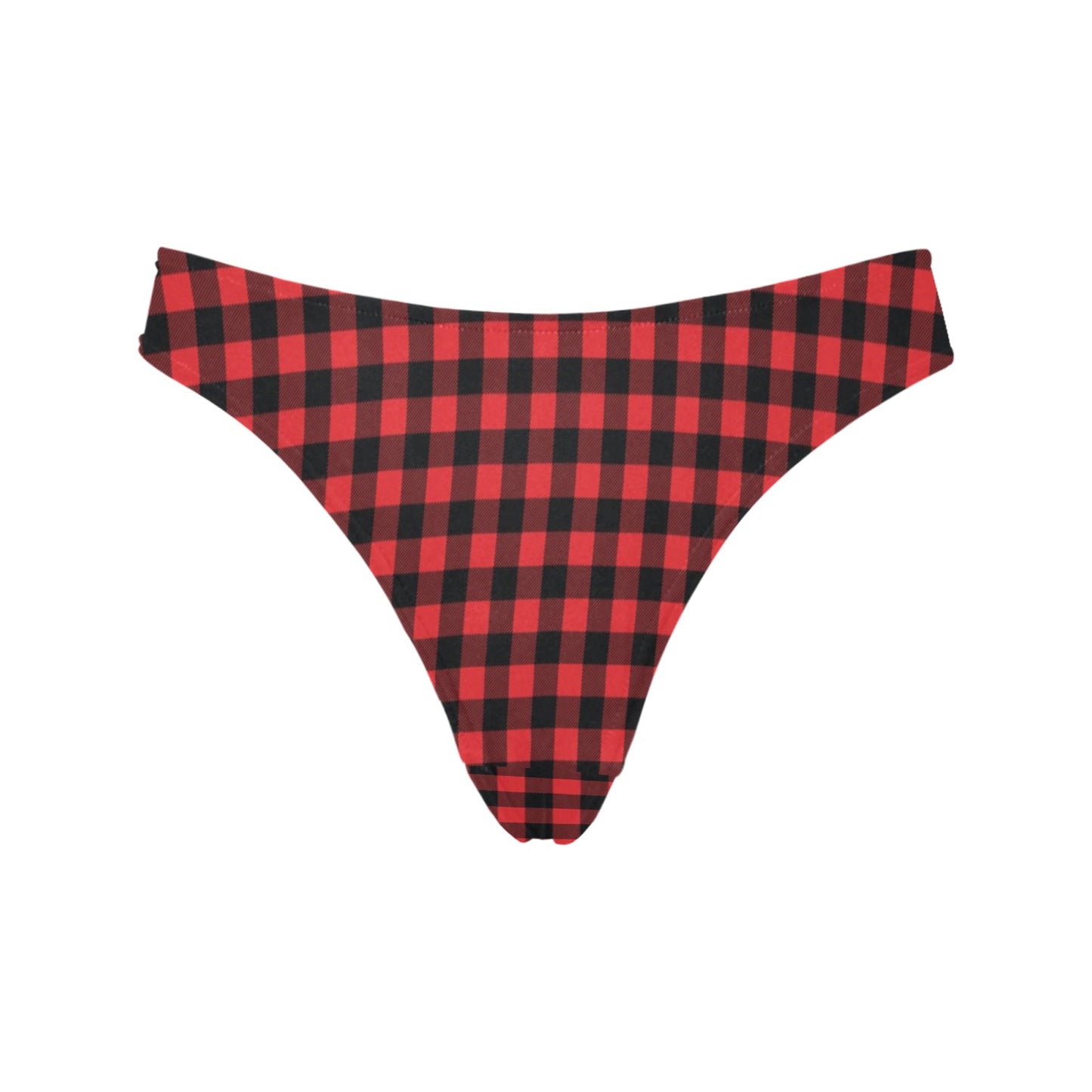 Red Black Buffalo Tartan Plaid Pattern Women's Thongs