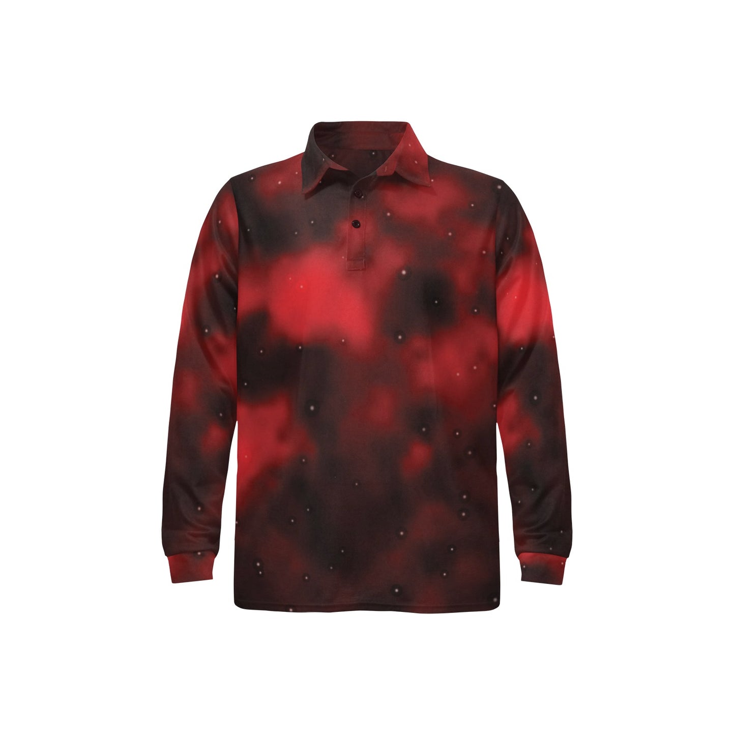 Nebula Pattern Print Design A03 Long Sleeve Polo Shirt For Men's