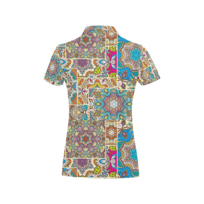 Patchwork Print Design LKS402 Women's Polo Shirt
