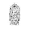 Skeleton Music Player Print Design LKS303 Women's Fleece Robe