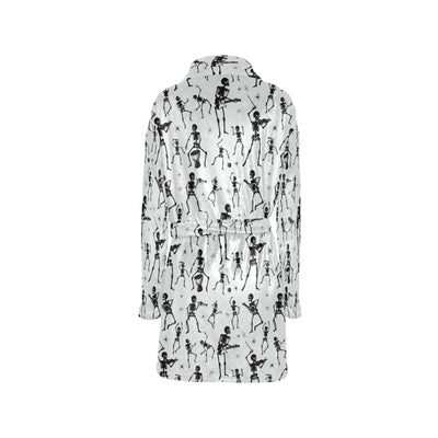 Skeleton Music Player Print Design LKS303 Women's Fleece Robe