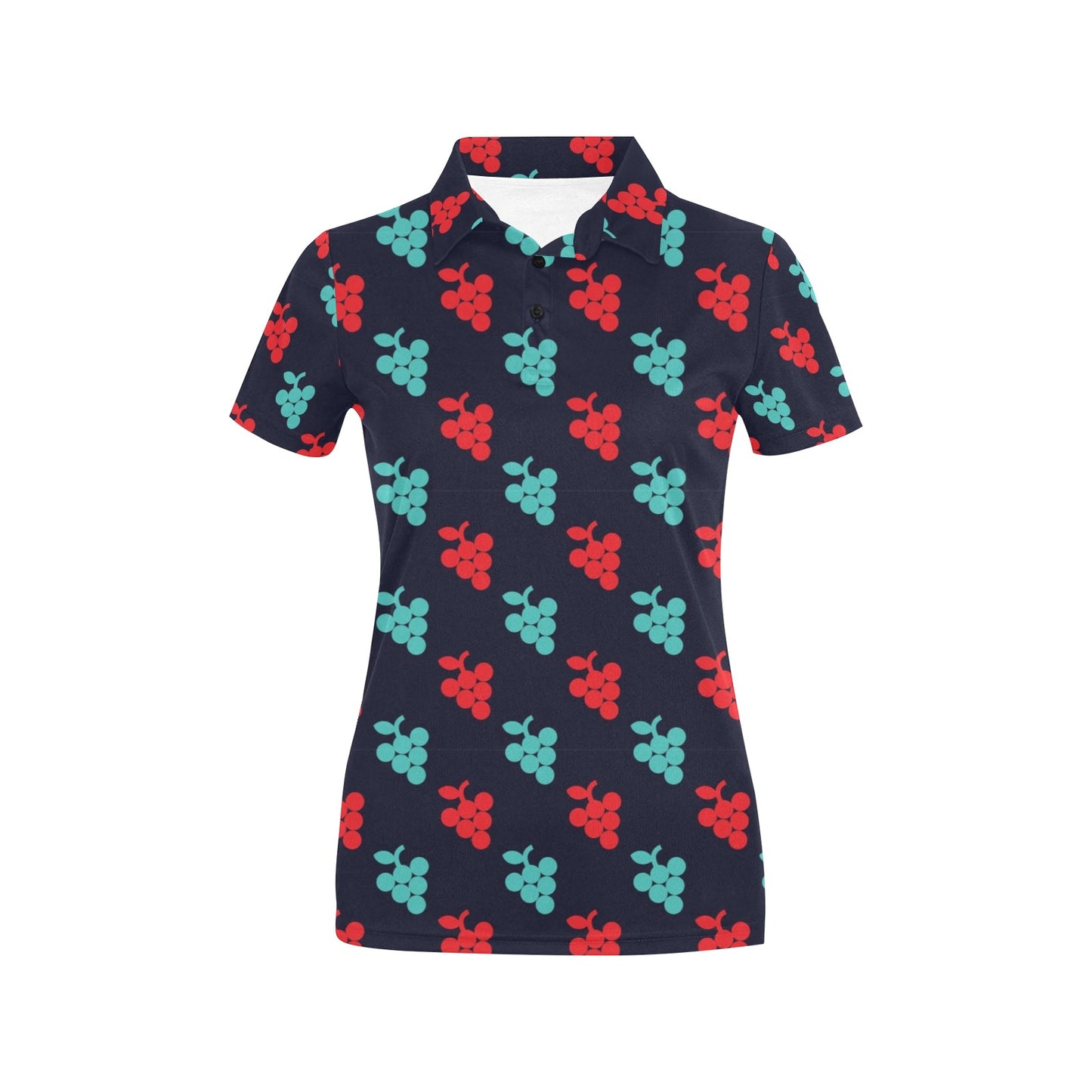 Grape Pattern Print Design GP07 Women's Polo Shirt