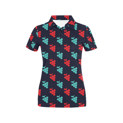 Grape Pattern Print Design GP07 Women's Polo Shirt