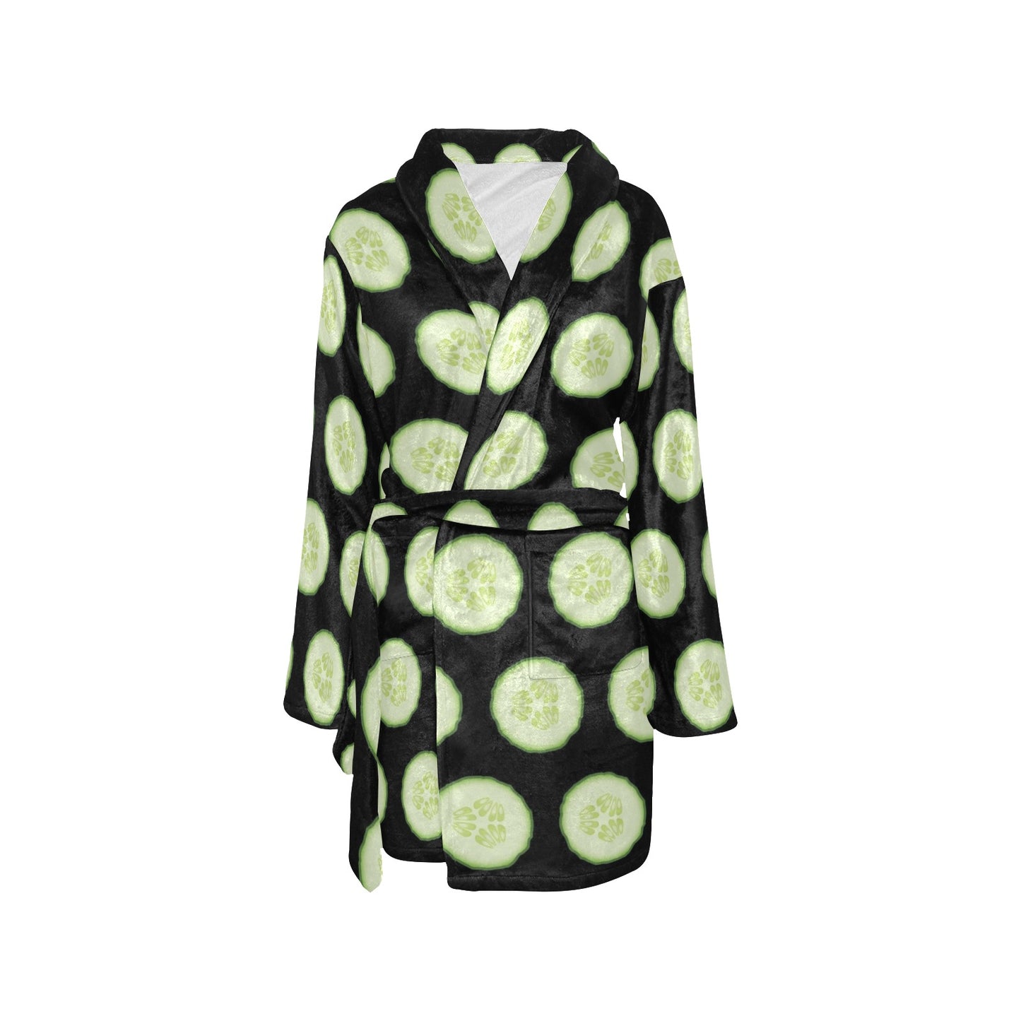 Cucumber Pattern Print Design CC02 Women's Fleece Robe