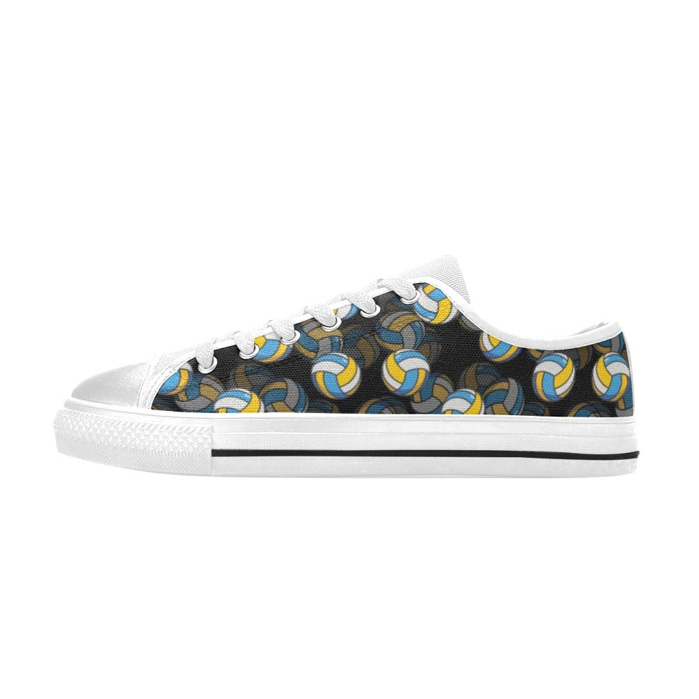Volleyball Print Design LKS302 Women's White Low Top Shoes