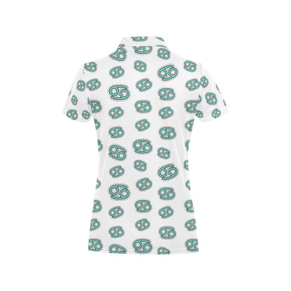 Cancer Zodiac Pattern Print Design 04 Women's Polo Shirt