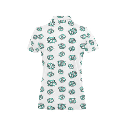 Cancer Zodiac Pattern Print Design 04 Women's Polo Shirt