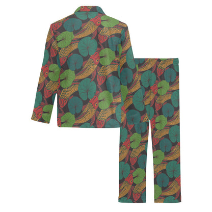 KOI Fish Pattern Print Design 01 Men's Long Pajama Set