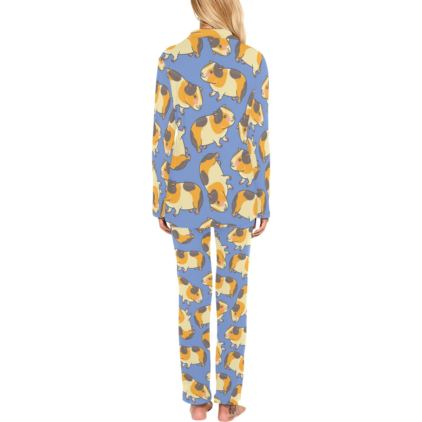 Guinea Pig Pattern Print Design 01 Women's Long Pajama Set
