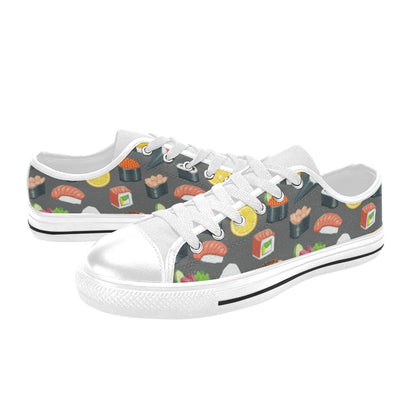 Sushi Print Design LKS302 Women's White Low Top Shoes