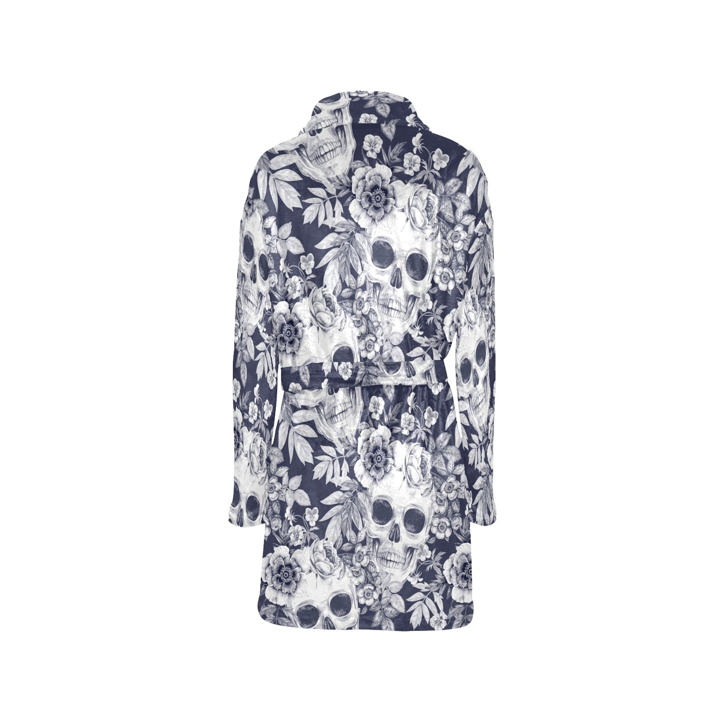 Skull Floral Beautiful Women's Fleece Robe