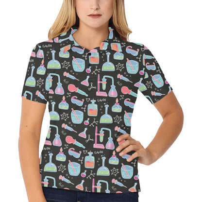 Chemical Pattern Print Design 06 Women's Polo Shirt