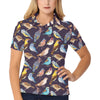 Bird Cute Print Pattern Women's Polo Shirt