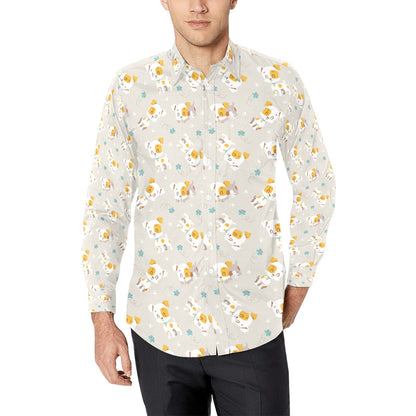 Russell Terriers Print Design LKS306 Men's Long Sleeve Dress Shirt