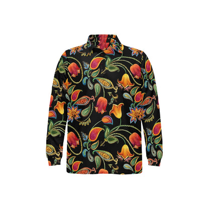 Tulip Boho Pattern Print Design TP09 Long Sleeve Polo Shirt For Men's