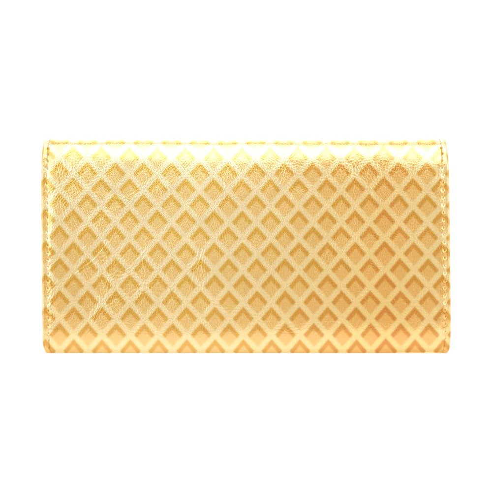 Waffle Texture Print Design LKS302 Women's Trifold Wallet