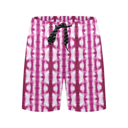 Tie Dye Dark Pink Print Design LKS303 Men's Swim Trunks Beach Shorts