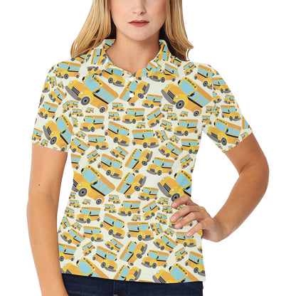 School Bus Print Design LKS301 Women's Polo Shirt