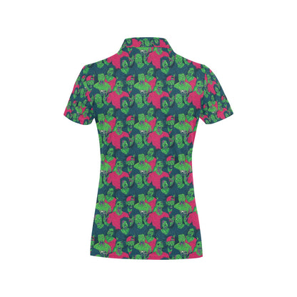Zombie Themed Design Pattern Print Women's Polo Shirt