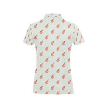 Shrimp Print Design LKS304 Women's Polo Shirt