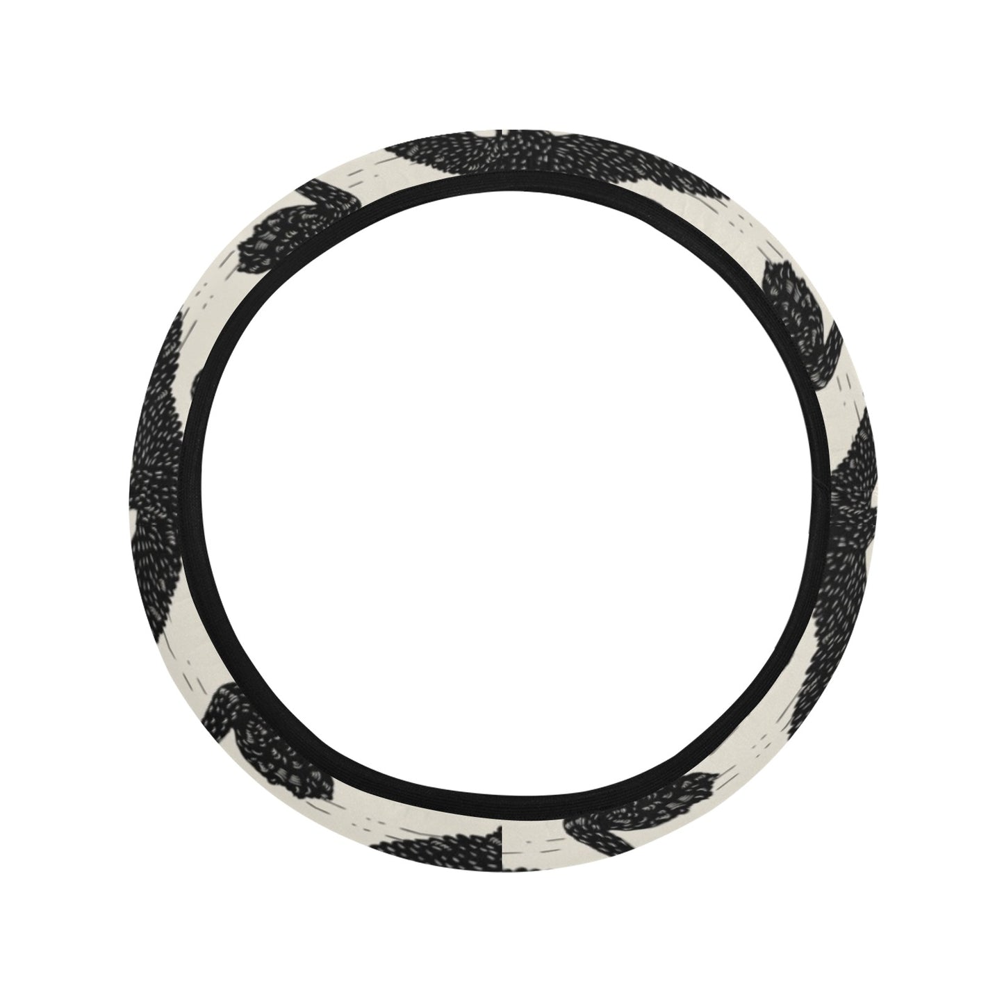 Swan Print Design LKS402 Steering Wheel Cover with Elastic Edge