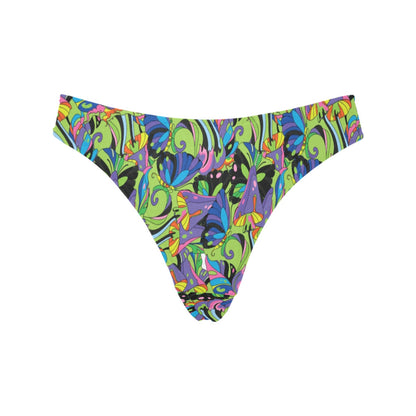Psychedelic Trippy Mushroom Themed Women's Thongs