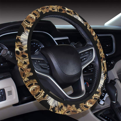 Steampunk Print Design LKS305 Steering Wheel Cover with Elastic Edge