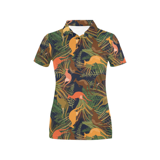 Kangaroos Pattern Print Design 07 Women's Polo Shirt