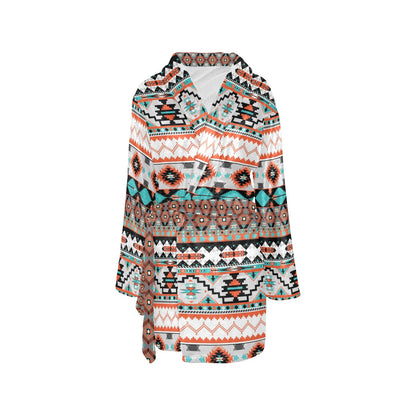 Tribal Aztec Indians pattern Women's Fleece Robe