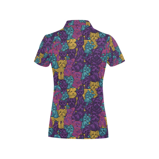 Yorkshire Terriers Print Design LKS3010 Women's Polo Shirt