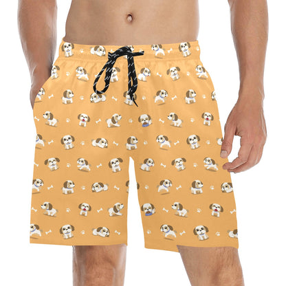 Shih Tzu Print Design LKS304 Men's Swim Trunks Beach Shorts