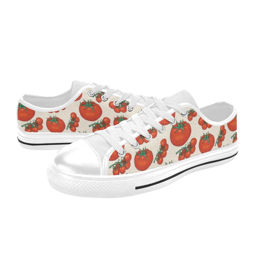 Tomato Print Design LKS302 Women's White Low Top Shoes