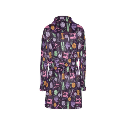 Sewing Equipment Print Design LKS306 Women's Fleece Robe