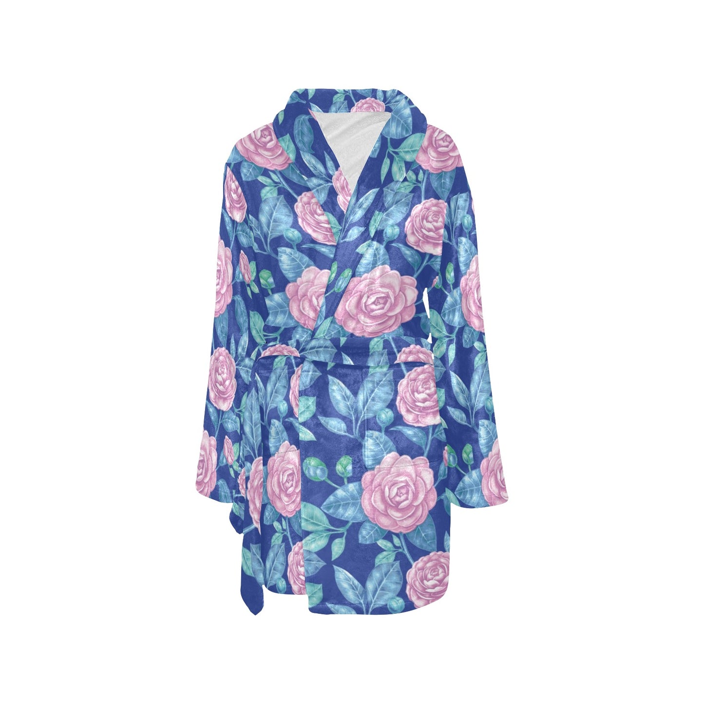 Camellia Pattern Print Design CM05 Women's Fleece Robe