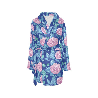 Camellia Pattern Print Design CM05 Women's Fleece Robe