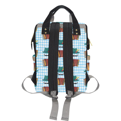 Accordion Mustache Pattern Print Design 01 Diaper Bag Backpack