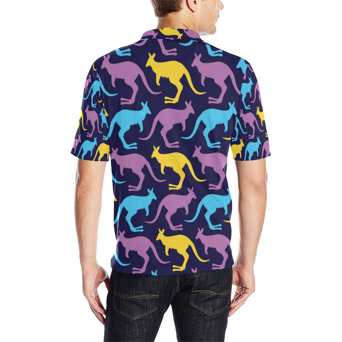 Kangaroos Pattern Print Design 02 Men Polo Shirt