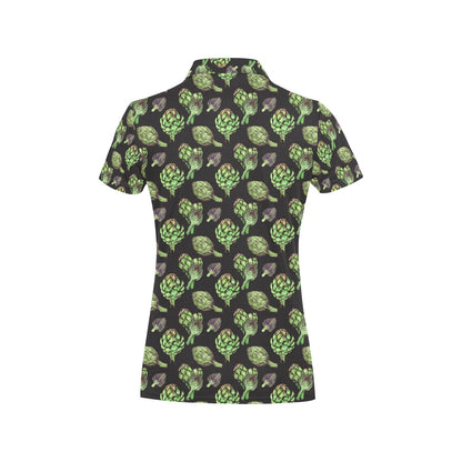 Artichoke Pattern Print Design 02 Women's Polo Shirt