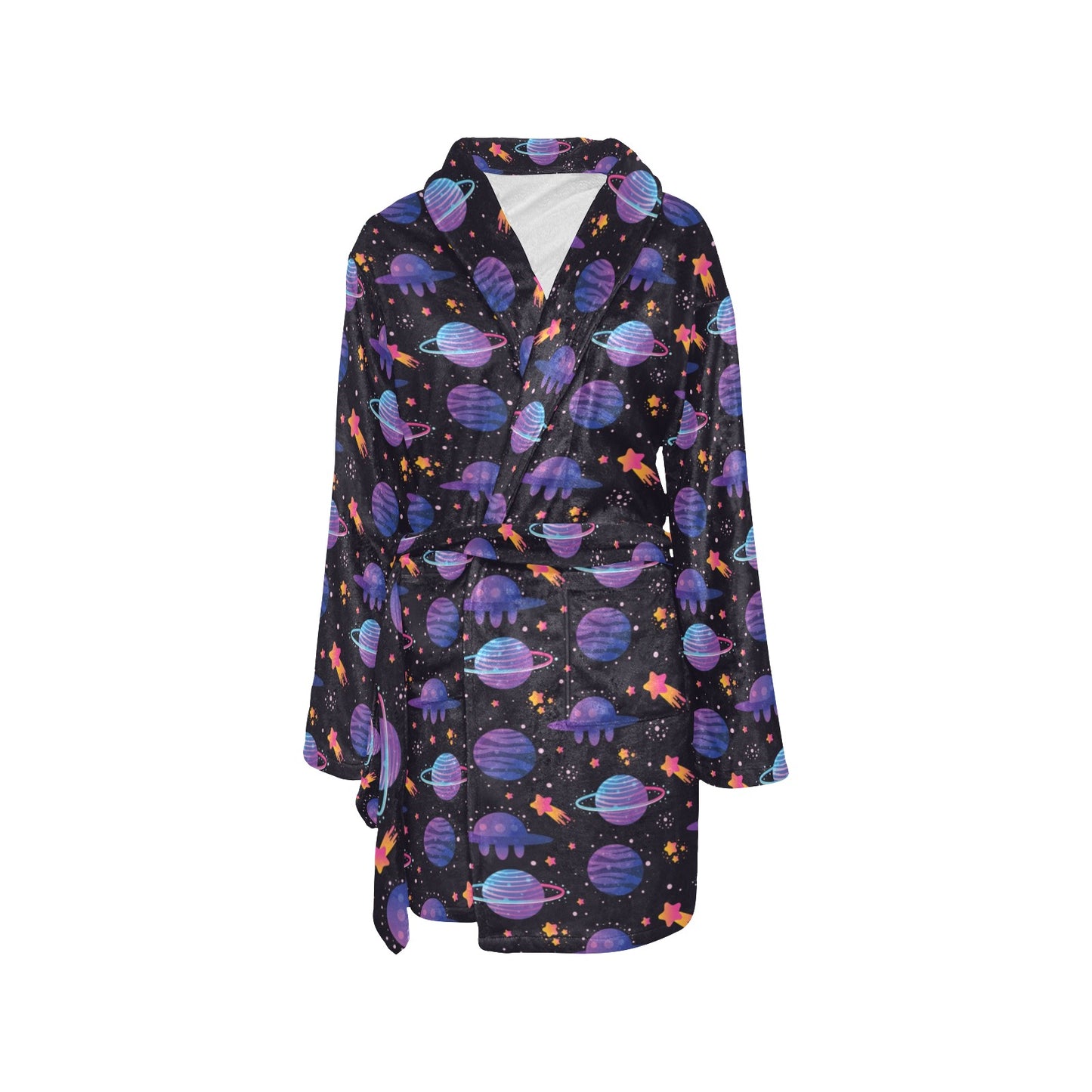 UFO Star Galaxy Print Design LKS308 Women's Fleece Robe