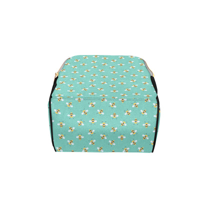 Bee Pattern Print Design 01 Diaper Bag Backpack