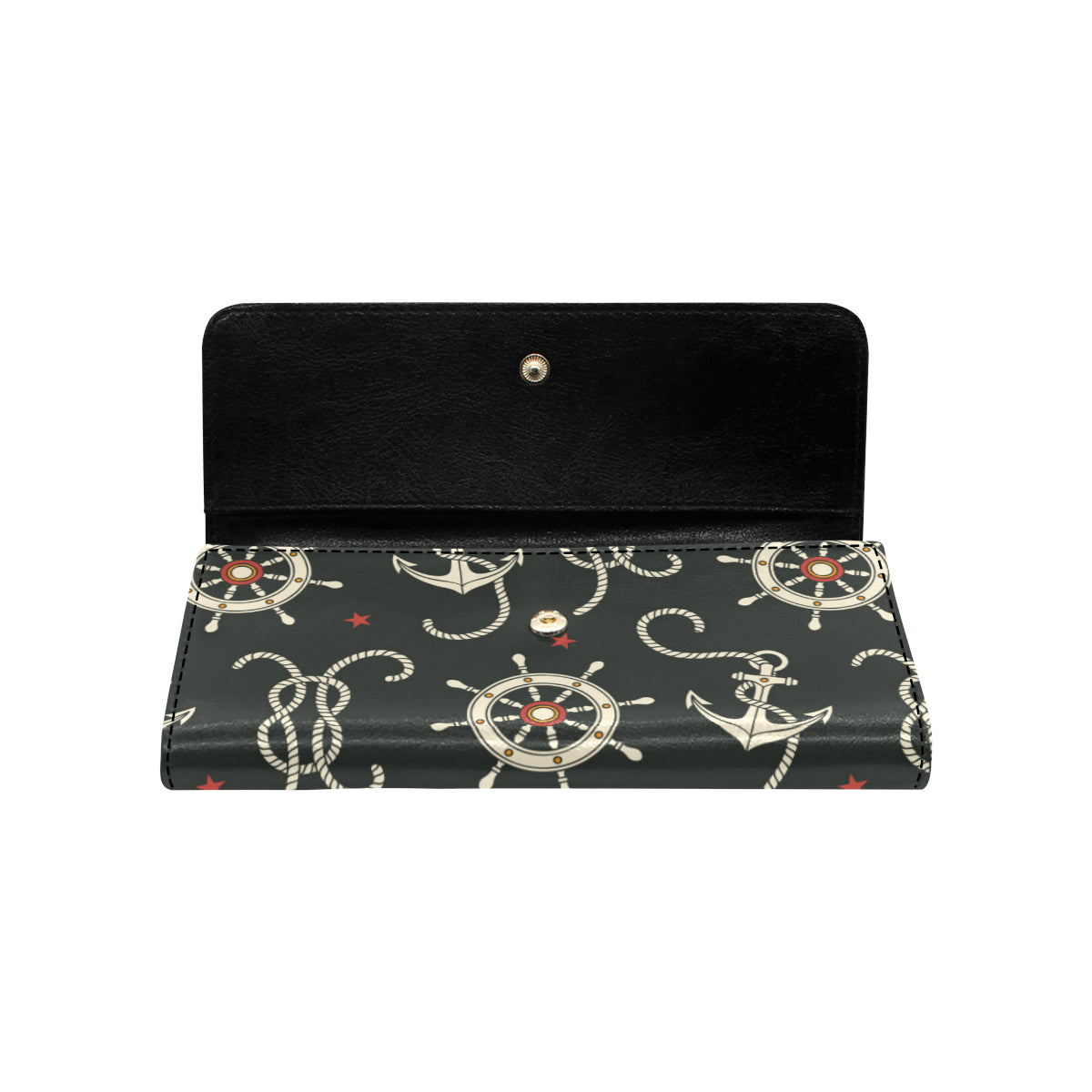 Nautical Anchor Pattern Women's Trifold Wallet
